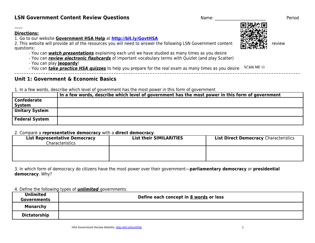 LSN Government Content Review Questions