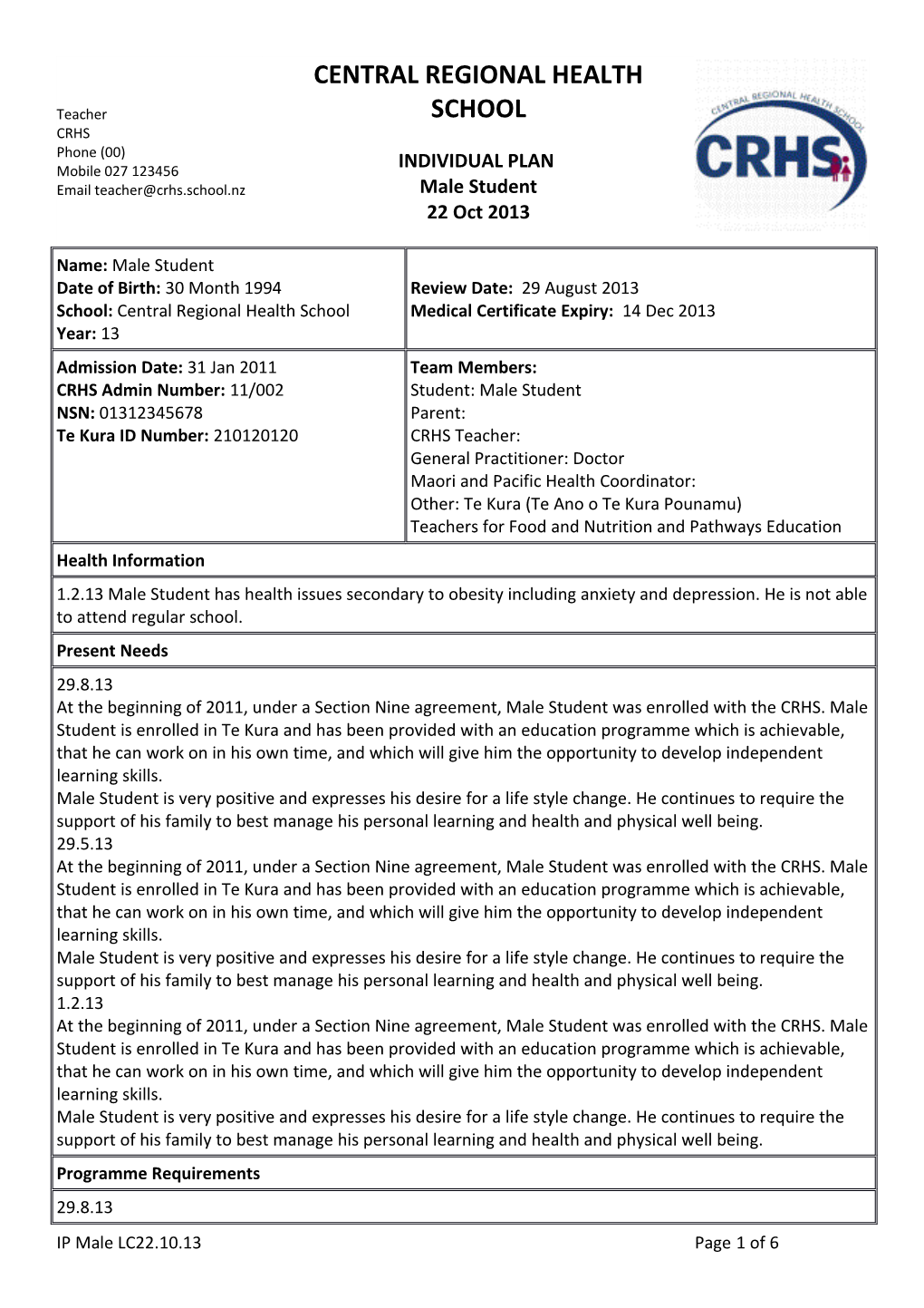 IP Male LC22.10.13 Page 1 of 6