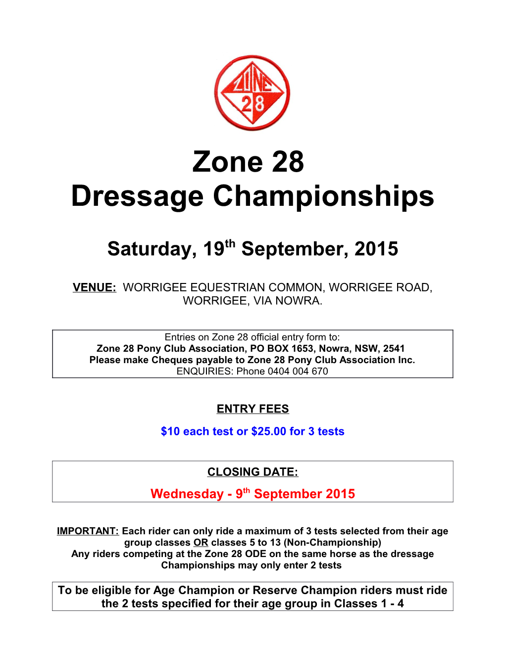 2007 Zone 28 Dressage Championships