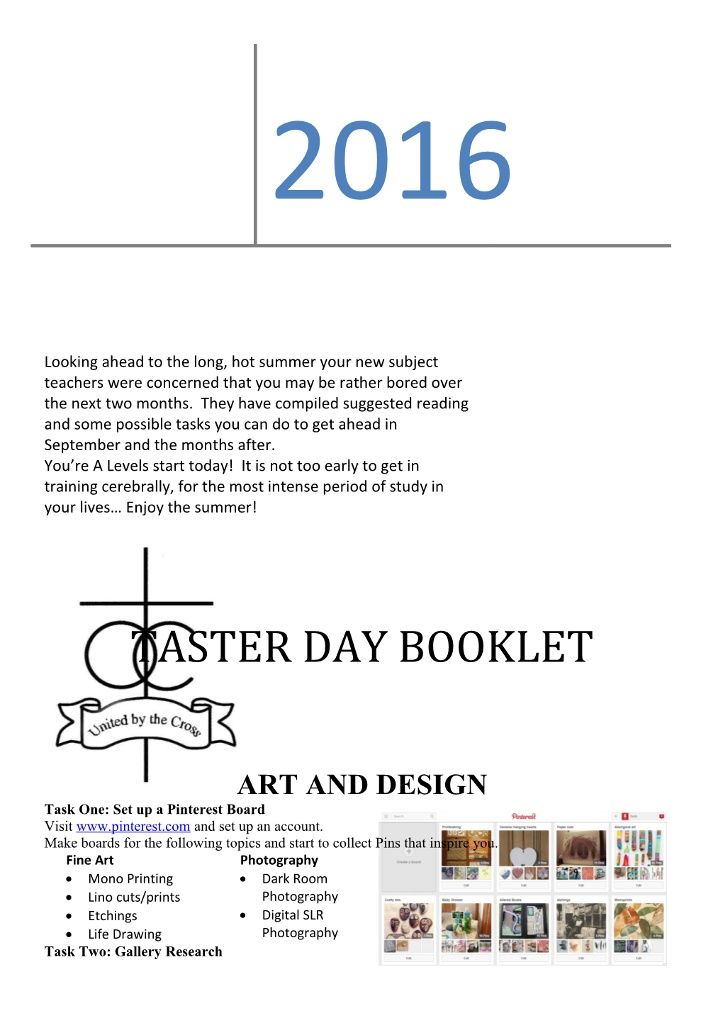 Taster Day Booklet