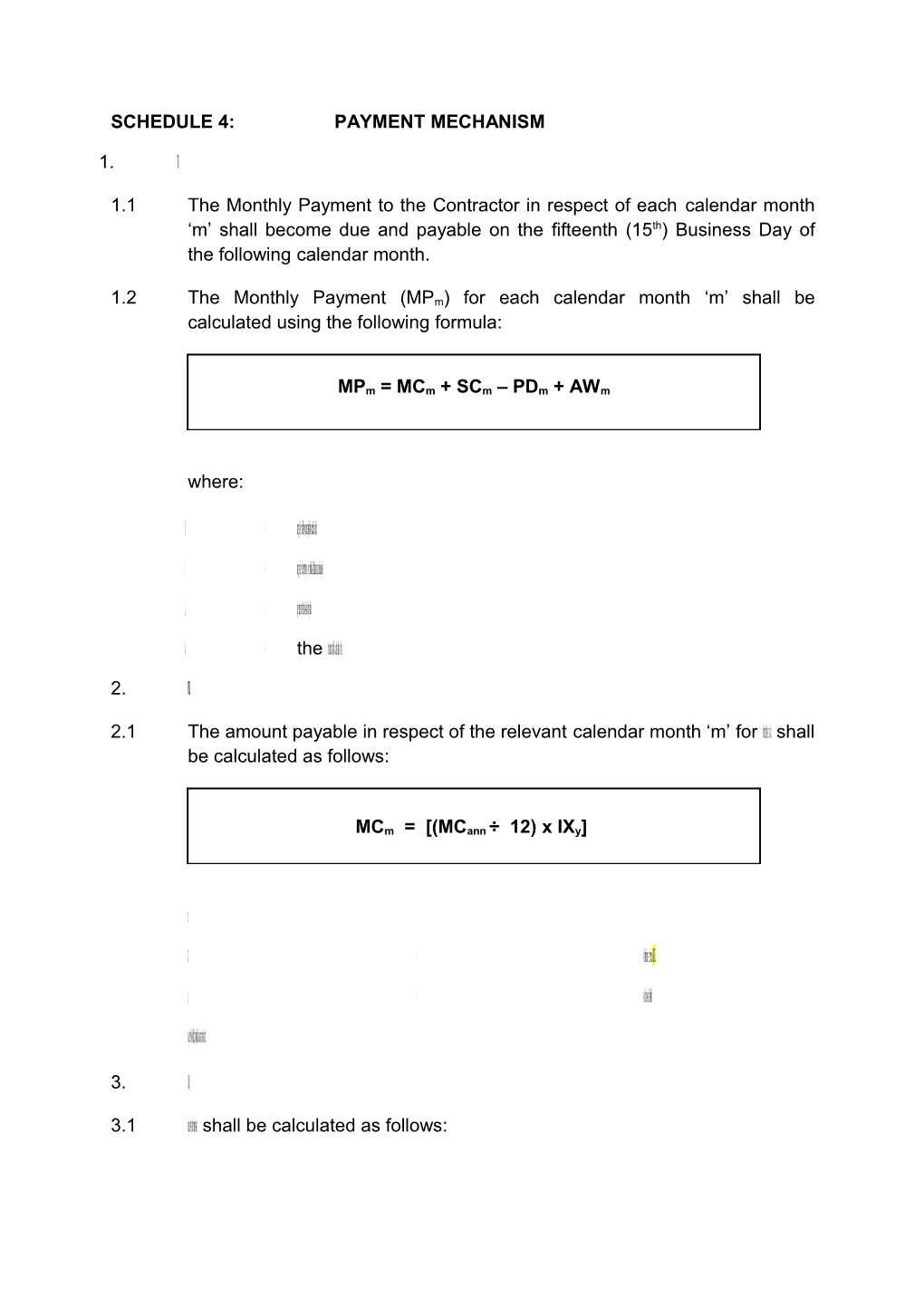 Schedule 4:Payment Mechanism