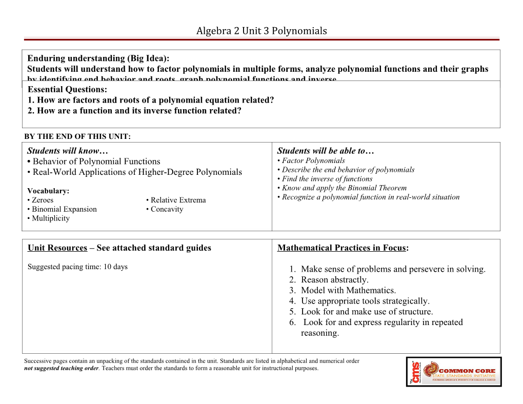 Algebra 1 Unit 3: Systems of Equations s2