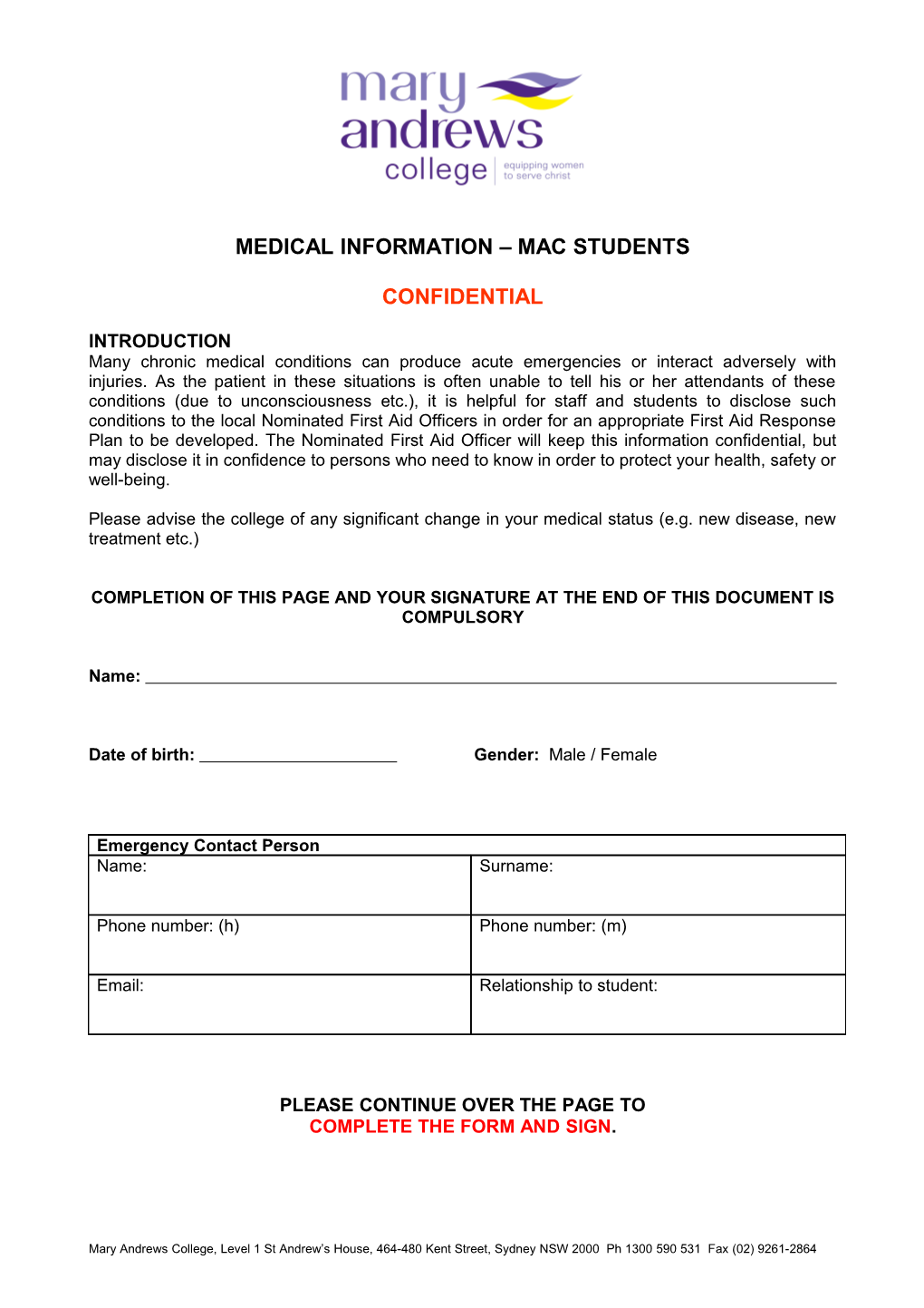 Medical Information Mac Students