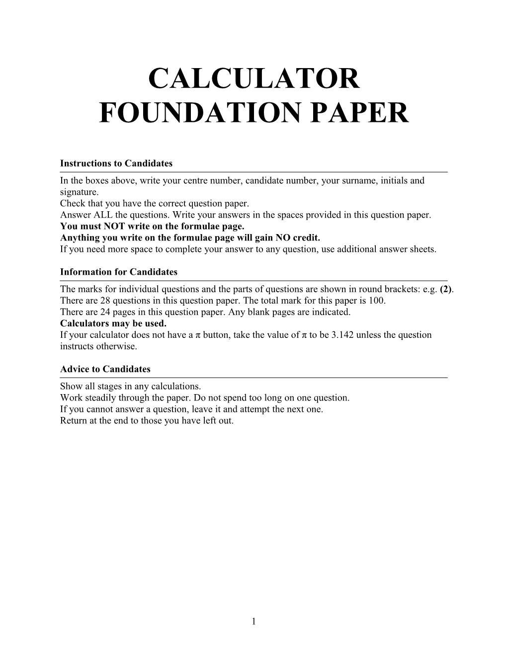 Foundation Paper