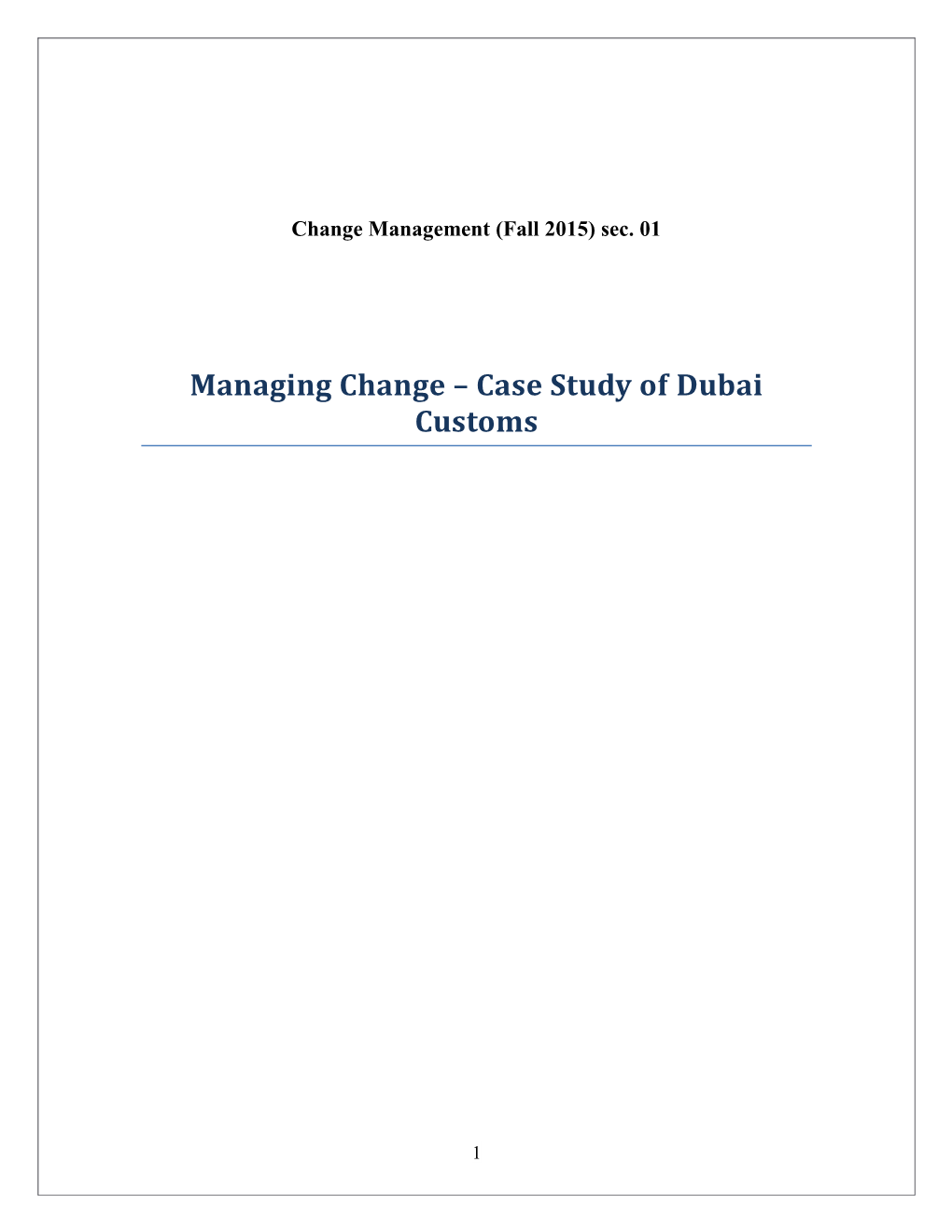 Change Management (Fall 2015) Sec. 01