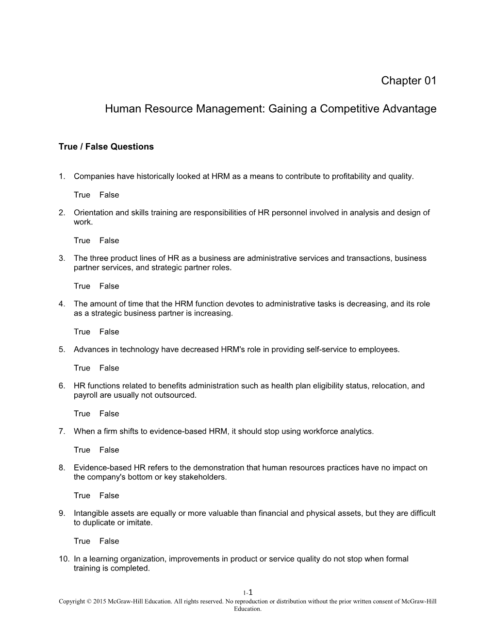 Human Resource Management: Gaining a Competitive Advantage