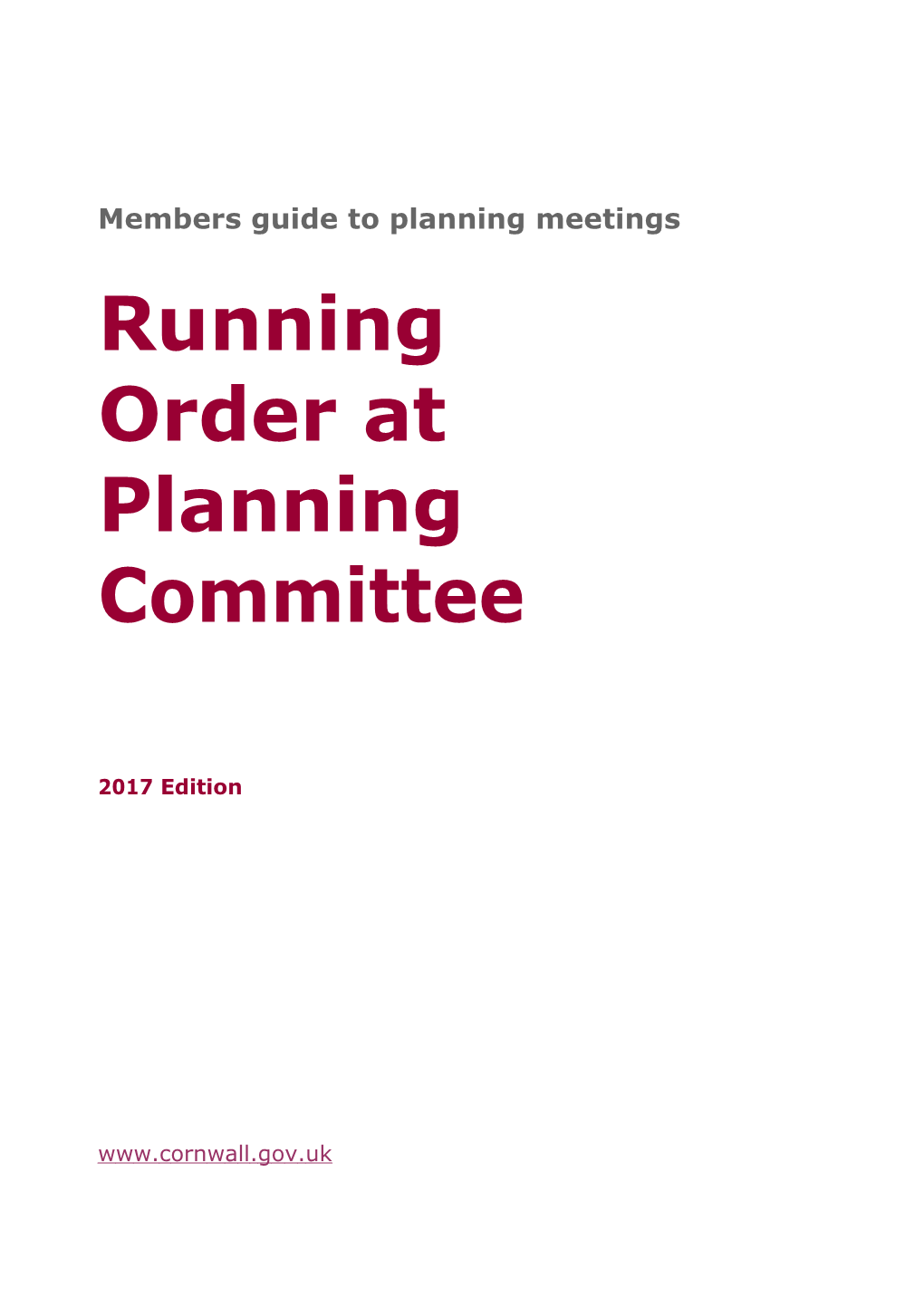 Members Guide to Planning Meetings