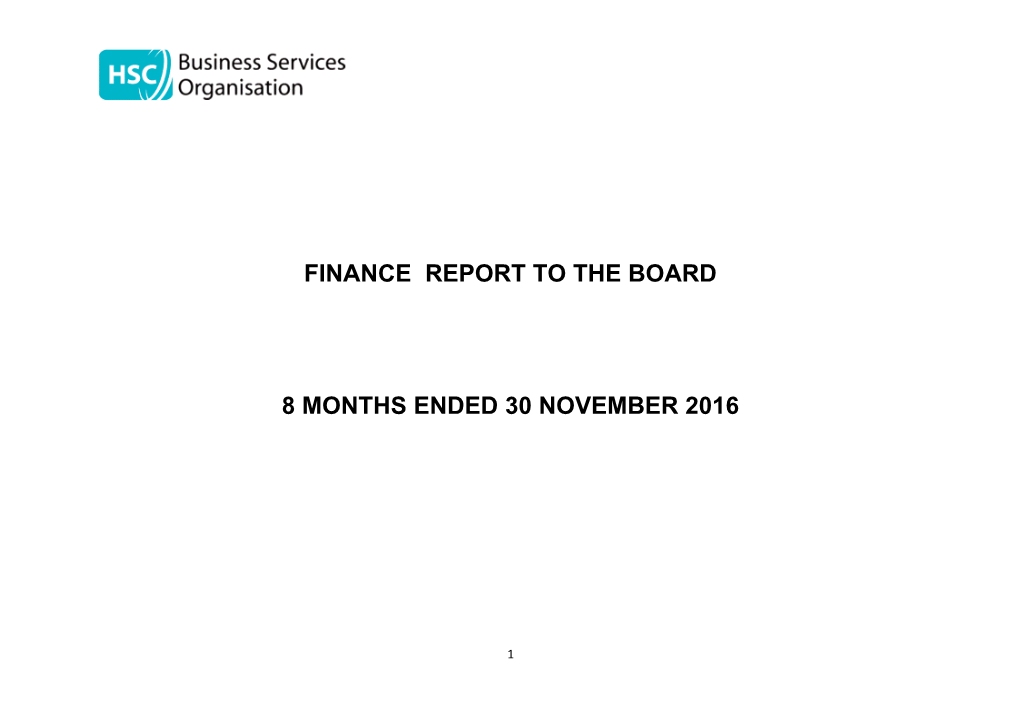 Finance Report to the Board