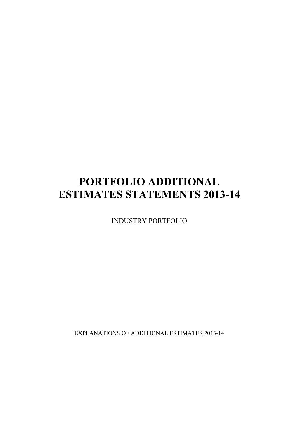 Part C: Agency Additional Estimates Statements Agency Name