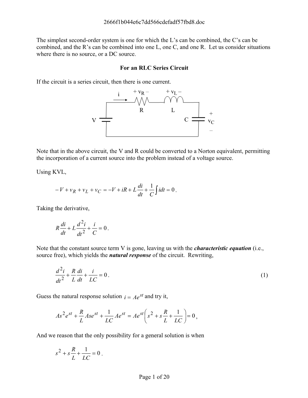 A Second-Order System Is One for Which the L S Can Be Combined, the C S Can Be Combined