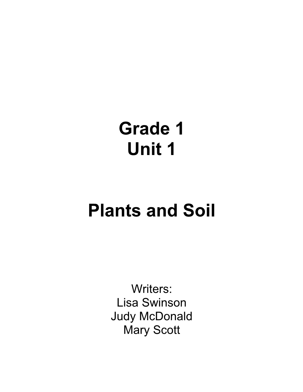 Unit 1: Plants Jan