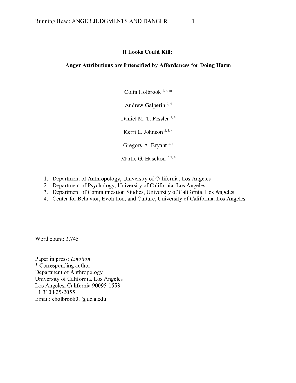 Anger Judgments Are Informed by Affordances for Doing Harm