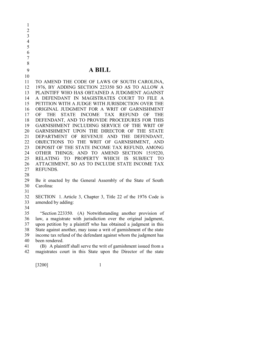 2017-2018 Bill 3200 Text of Previous Version (Dec. 15, 2016) - South Carolina Legislature Online
