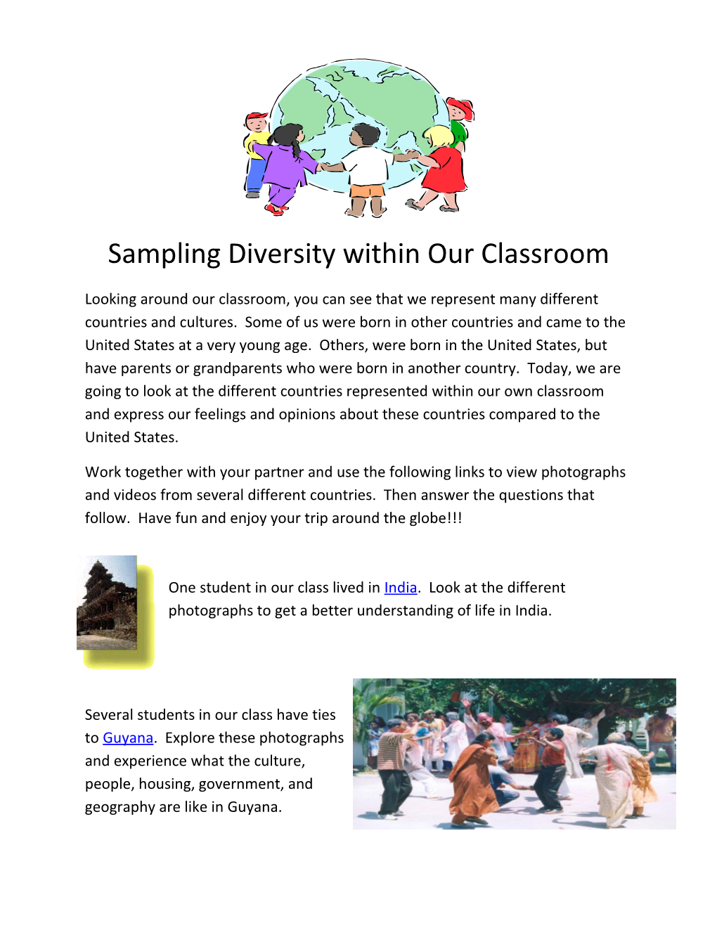 Sampling Diversity Within Our Classroom