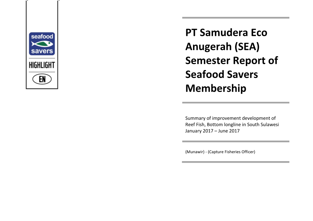 Anugerah (SEA) Semester Report of Seafood Savers Membership