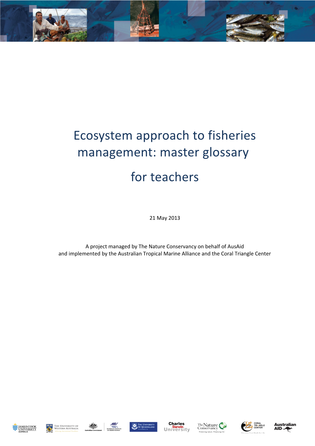 Ecosystem Approach to Fisheries Management: Master Glossary
