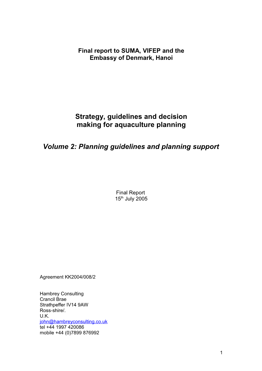 1 Part 1: Planning Guidelines and Planning Support