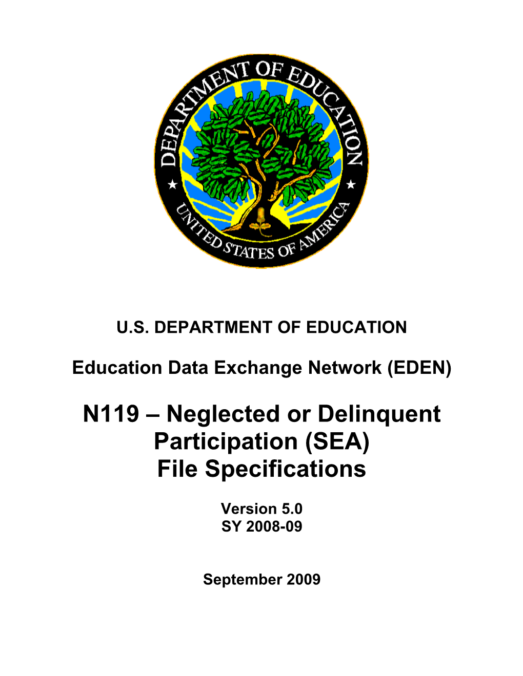 N119 Neglected Or Delinquent Participation (SEA) File Specifications (MS Word)