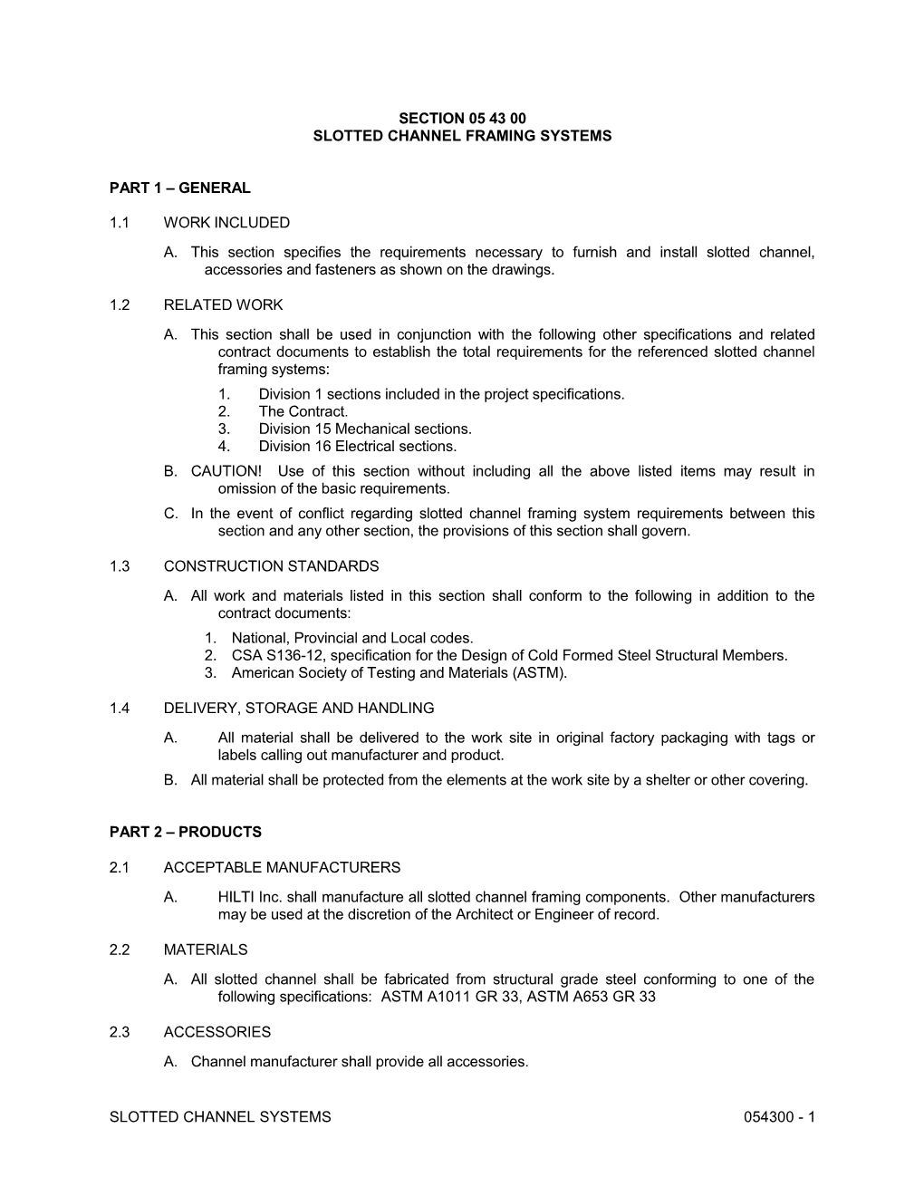 Slotted Channel Framing Systems