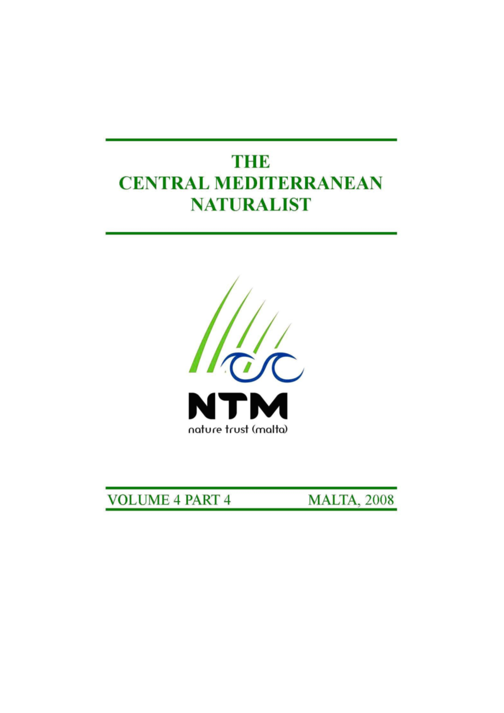 The Complete Contents of the Central Mediterranean Naturalist, Potamon and the Maltese