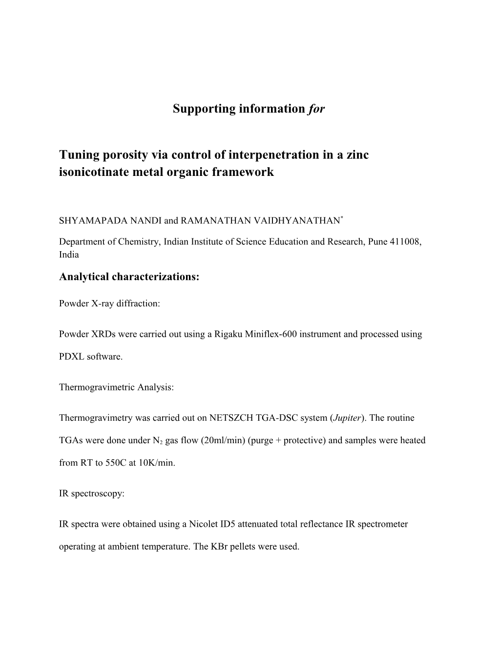 Tuning Porosity Via Control of Interpenetration in a Zinc Isonicotinate Metal Organic