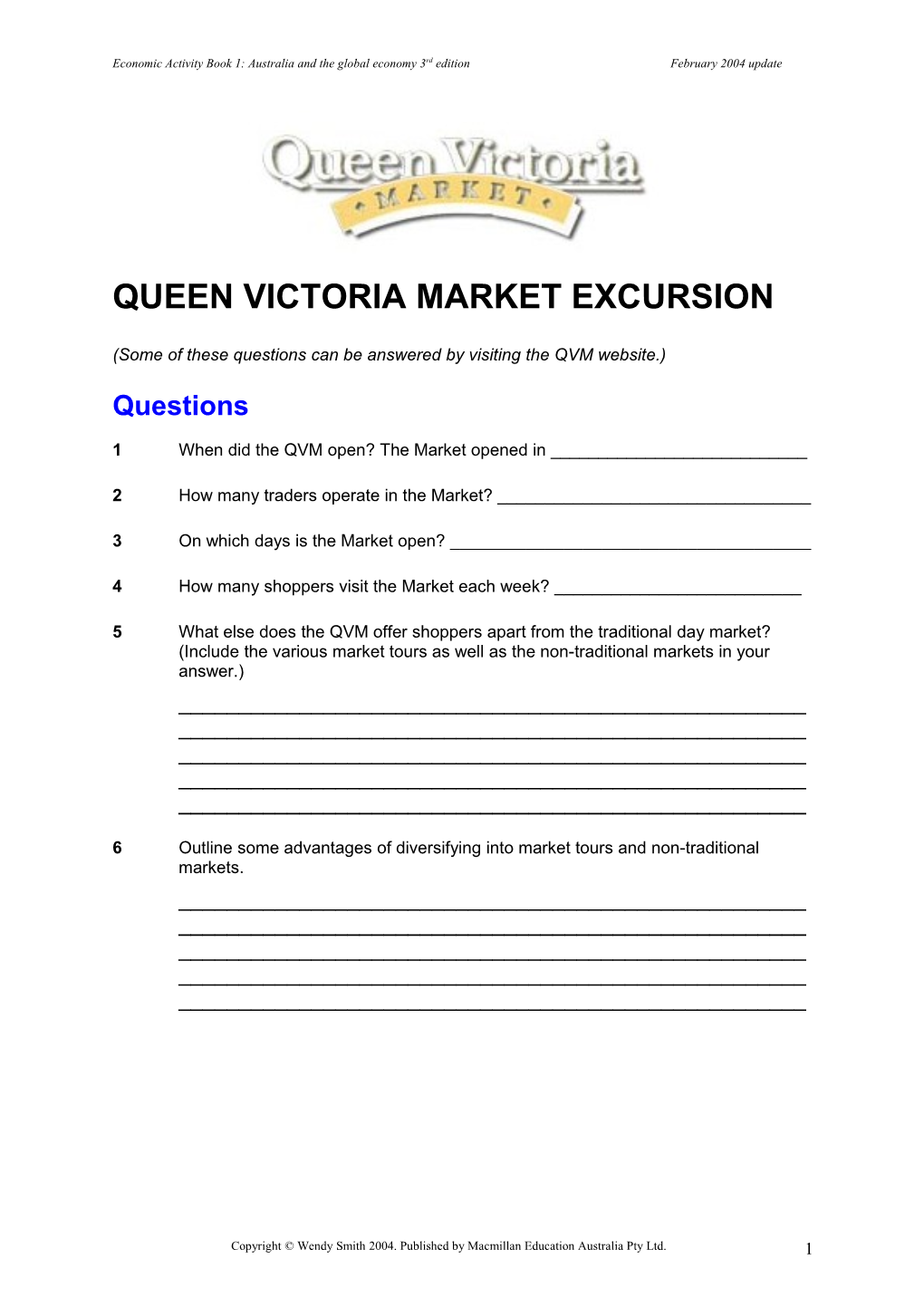 Queen Victoria Market Excursion