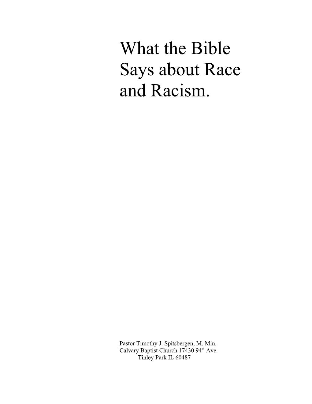 What the Bible Says About Race and Racism