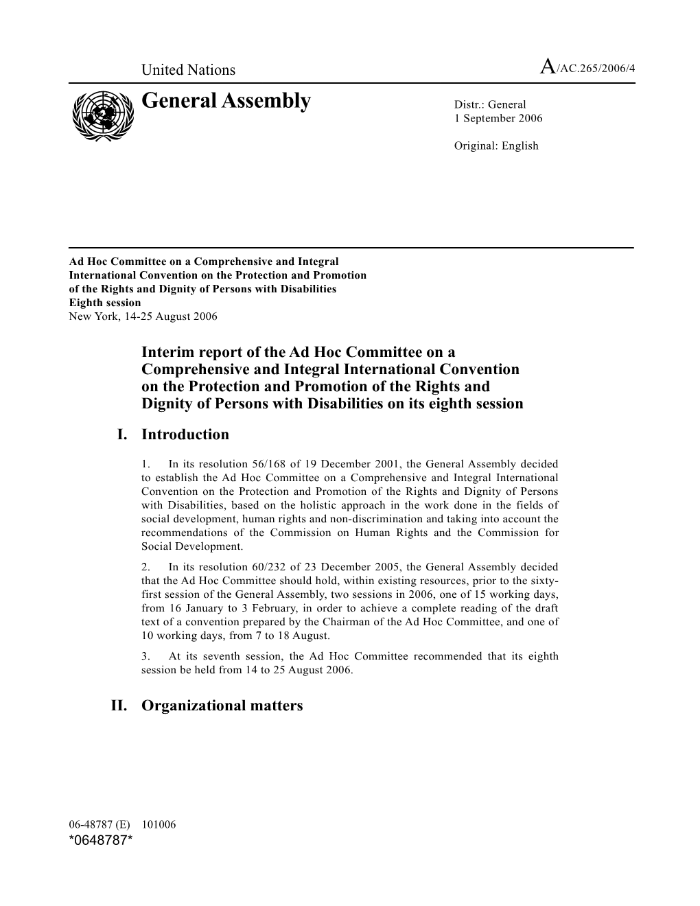 Ad Hoc Committee on a Comprehensive and Integral International Convention on the Protection
