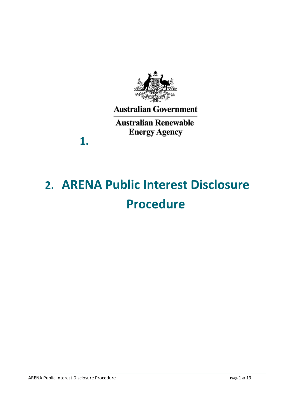 ARENA Public Interest Disclosure Procedure