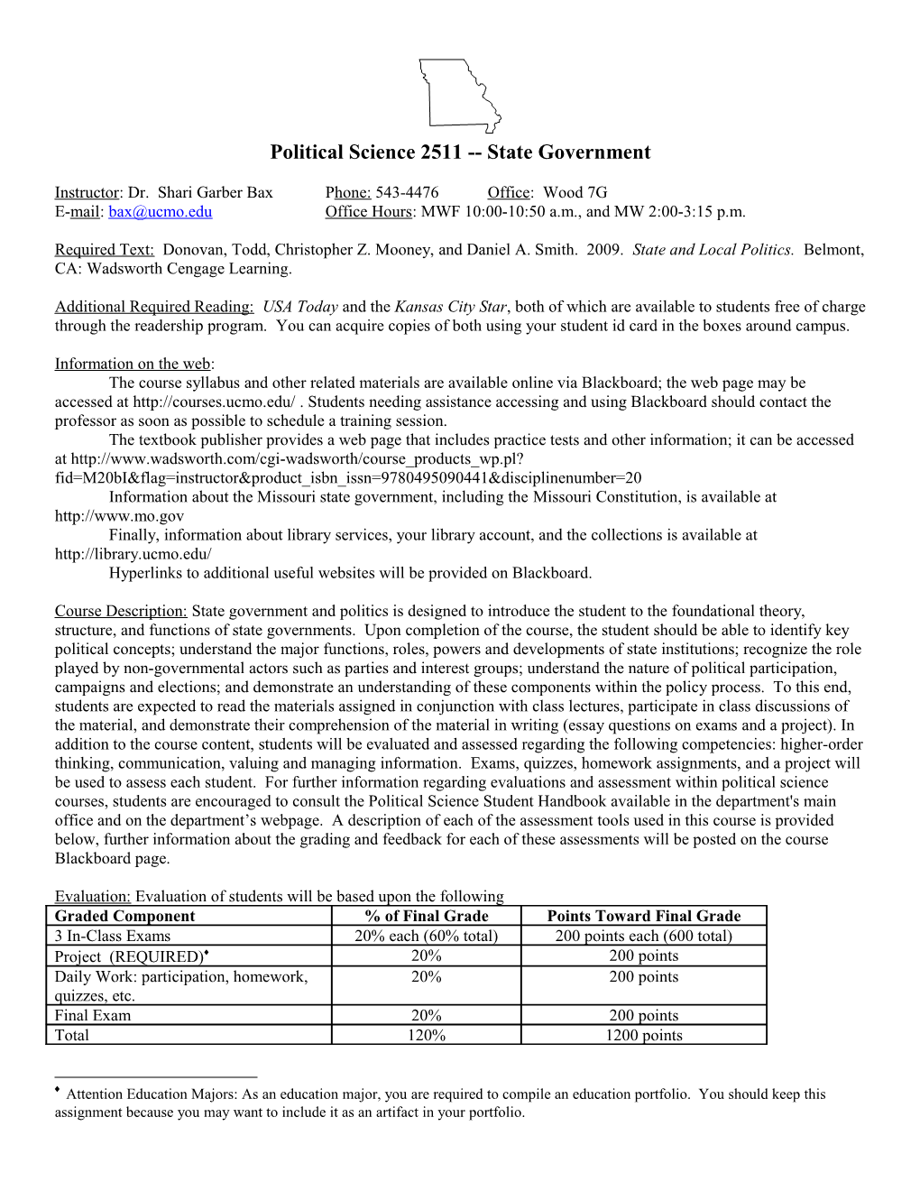 Political Science 2511 State Government