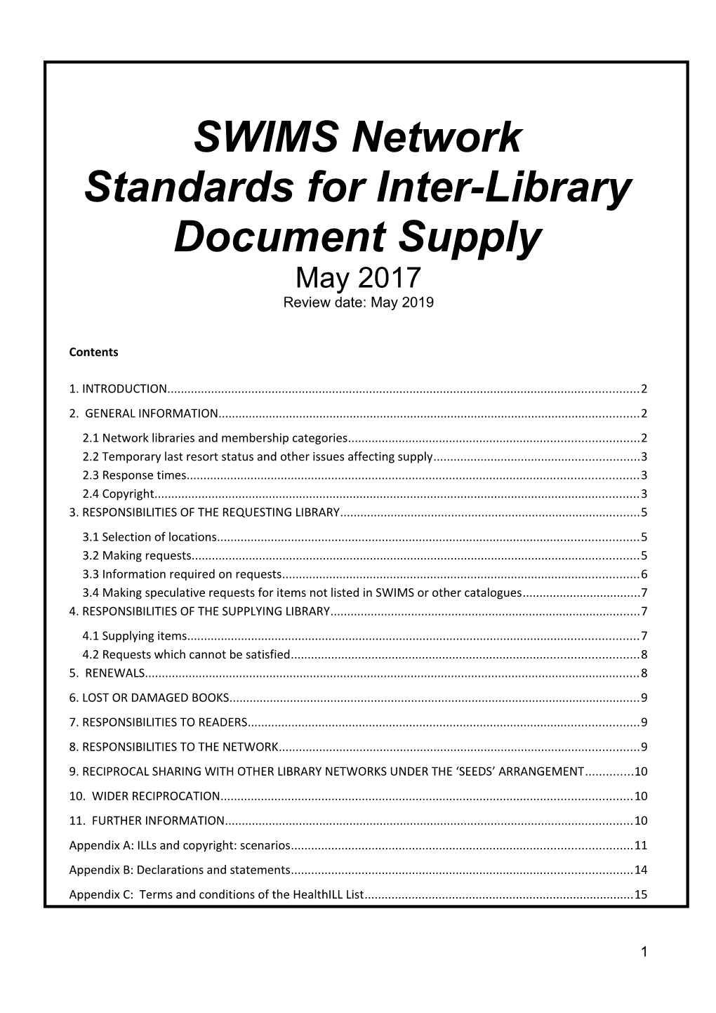 Protocol for Inter-Library Document Supply