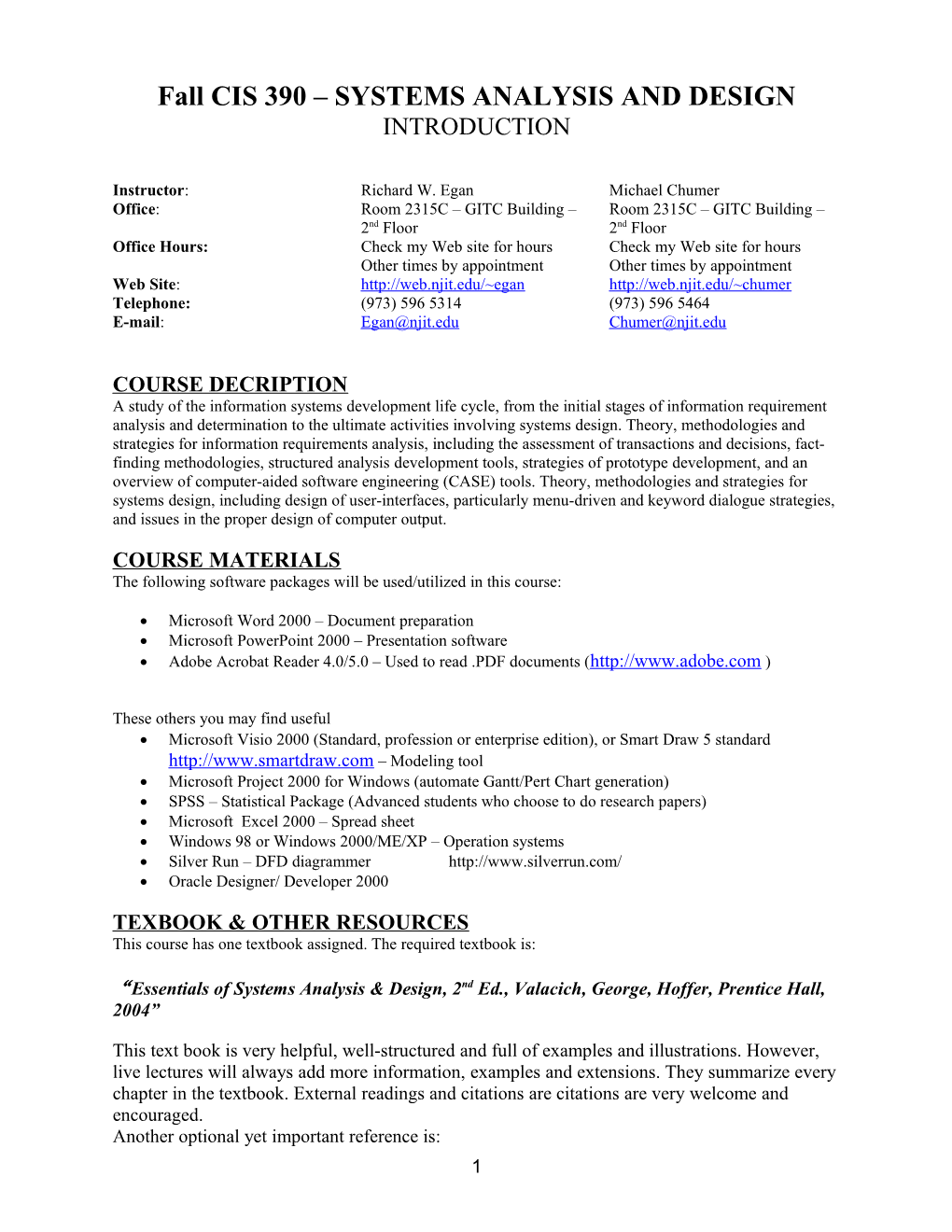 Cis 390 Systems Analysis and Design s1