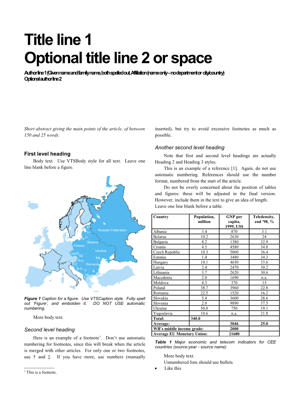 Short Abstract Giving the Main Points of the Article, of Between 150 and 25 Words