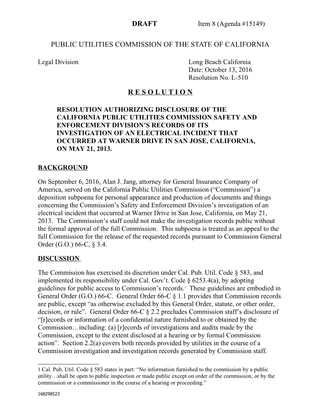 Public Utilities Commission of the State of California s20