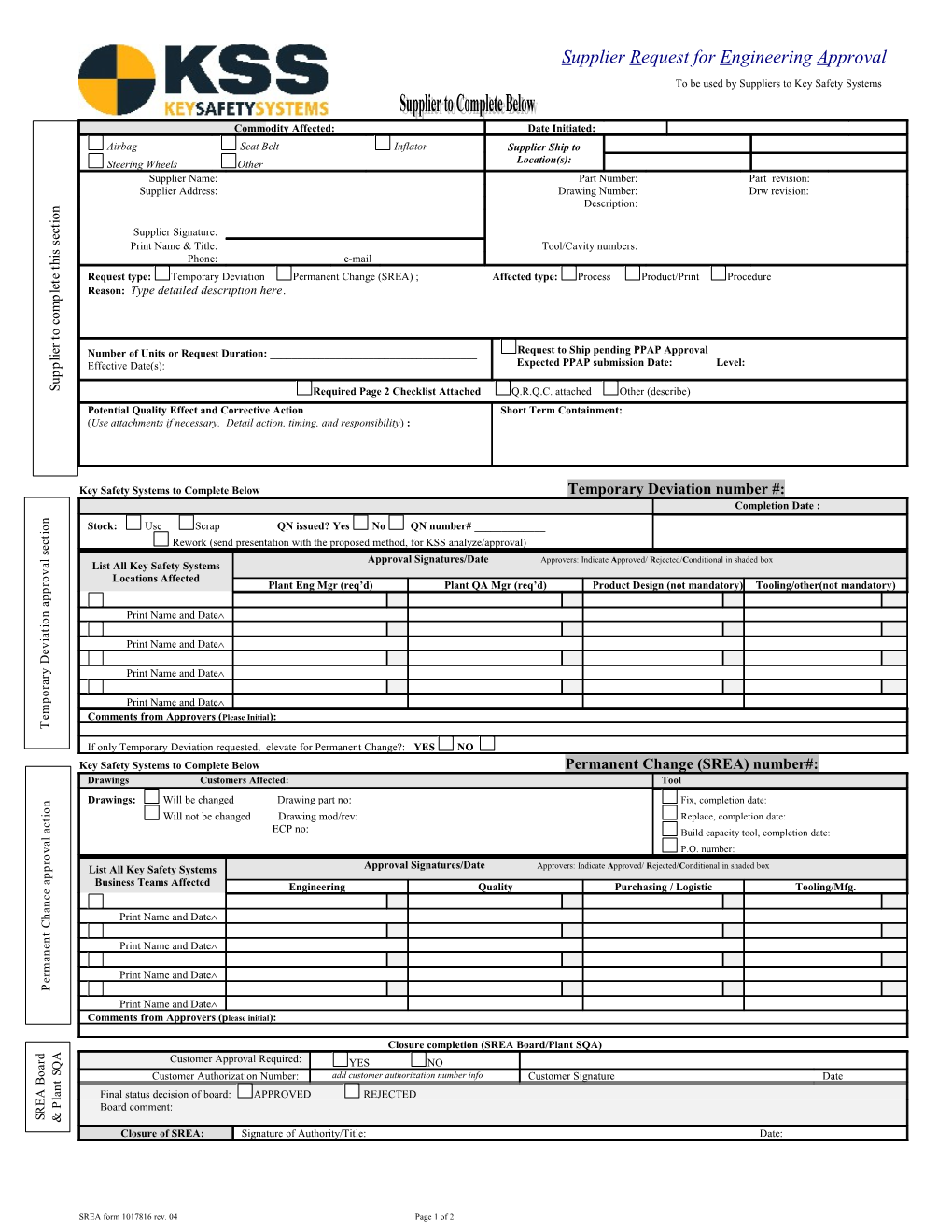 Key Safety Systems to Complete Below Temporary Deviation Number