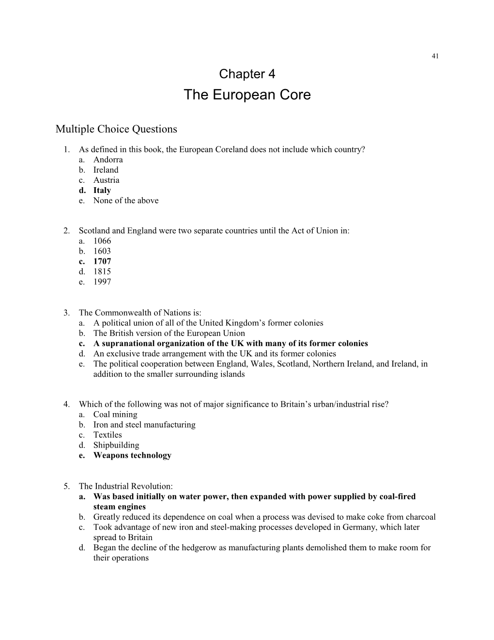 CHAPTER 4 the European Core