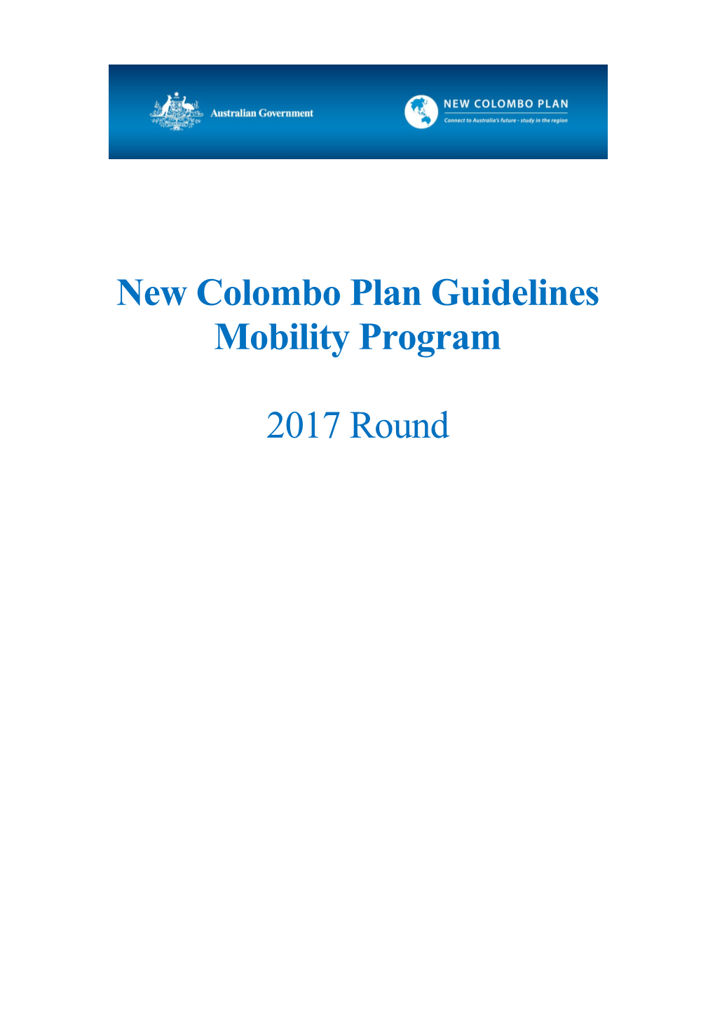 New Colombo Plan Guidelines Mobility Program