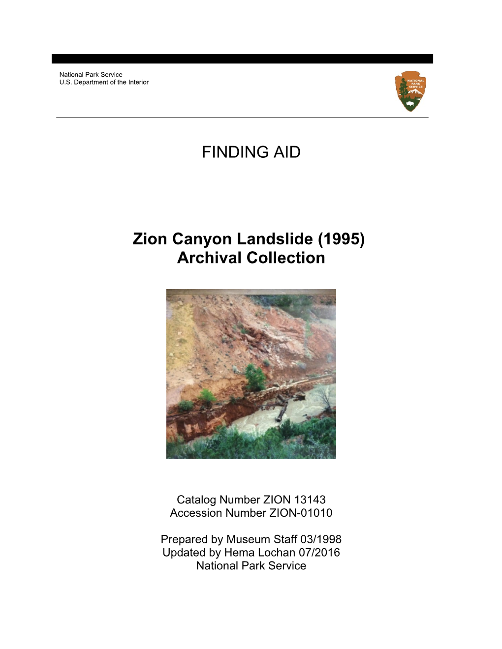 Zion Canyon Landslide (1995)