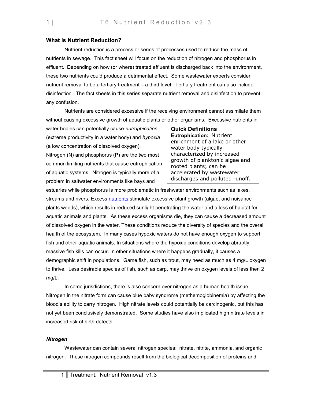 What Is Nutrient Reduction?