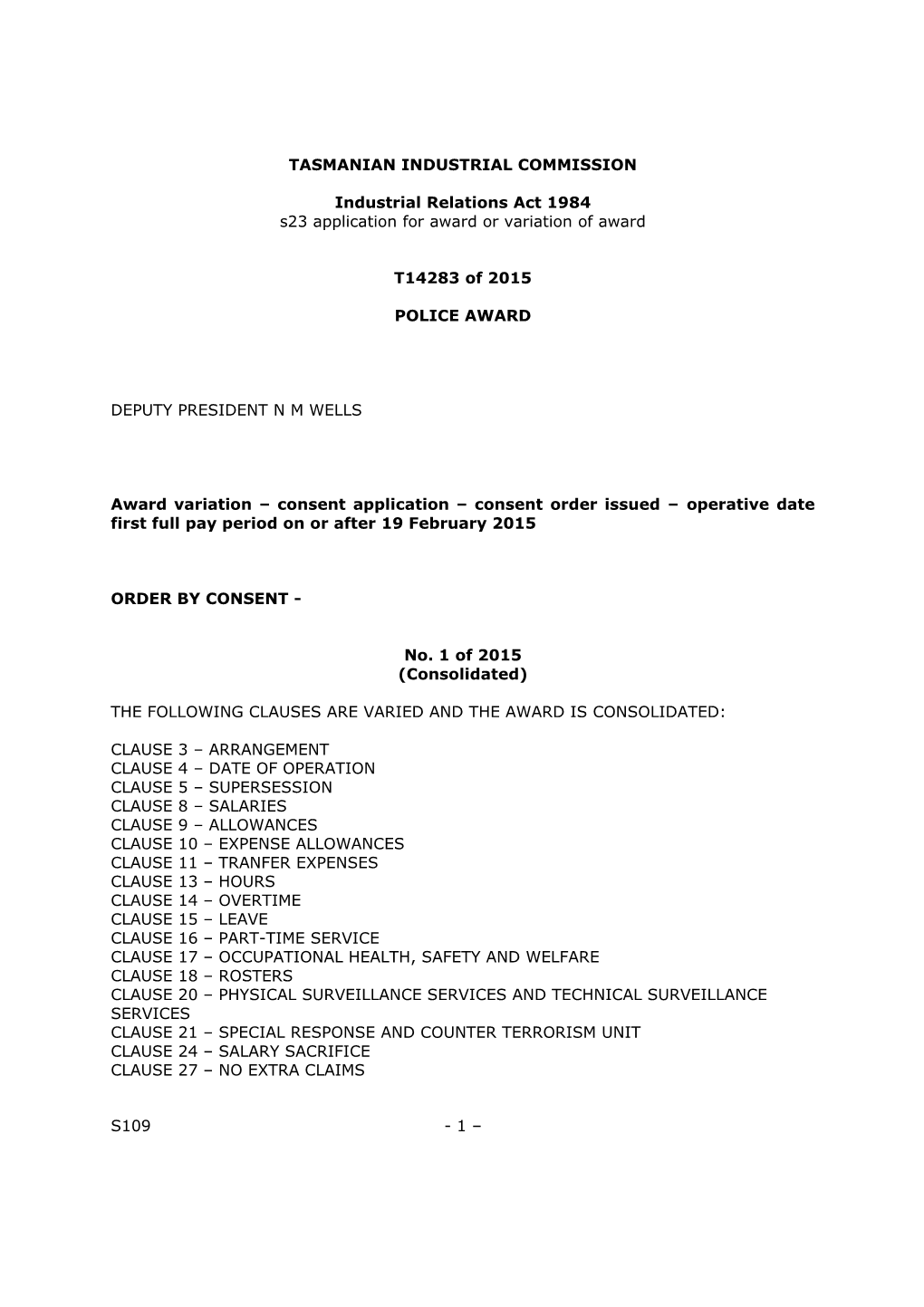 Tasmanian Industrial Commission