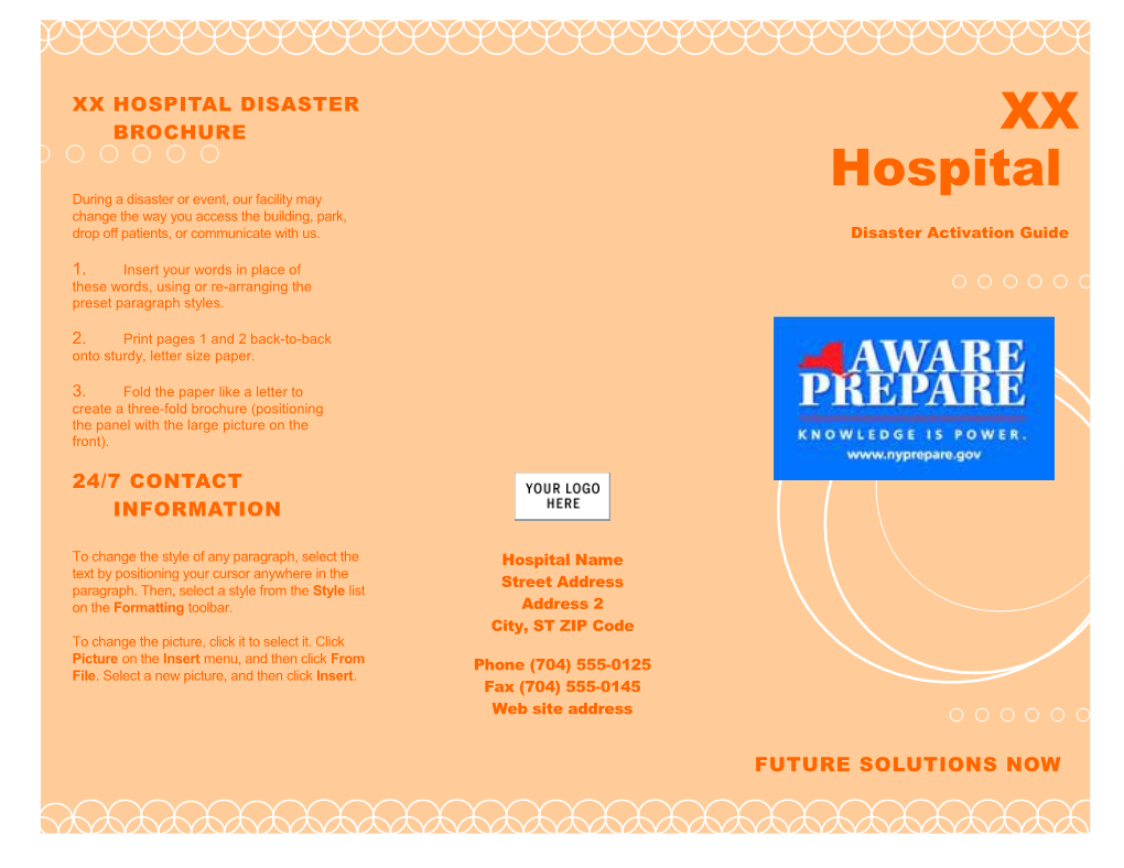 XX Hospital Disaster BROCHURE