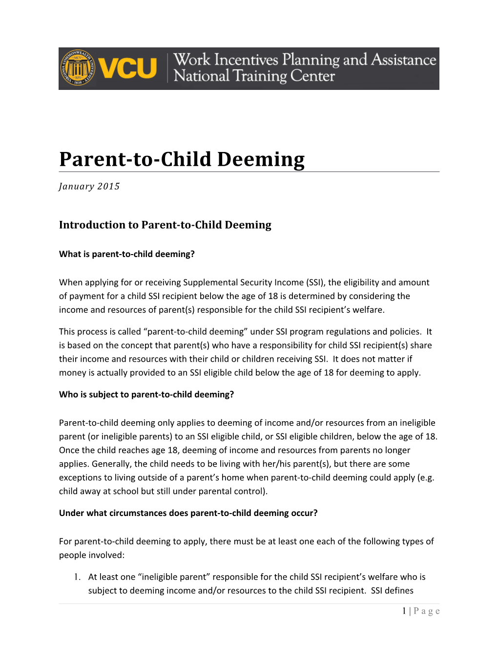 Introduction to Parent-To-Child Deeming