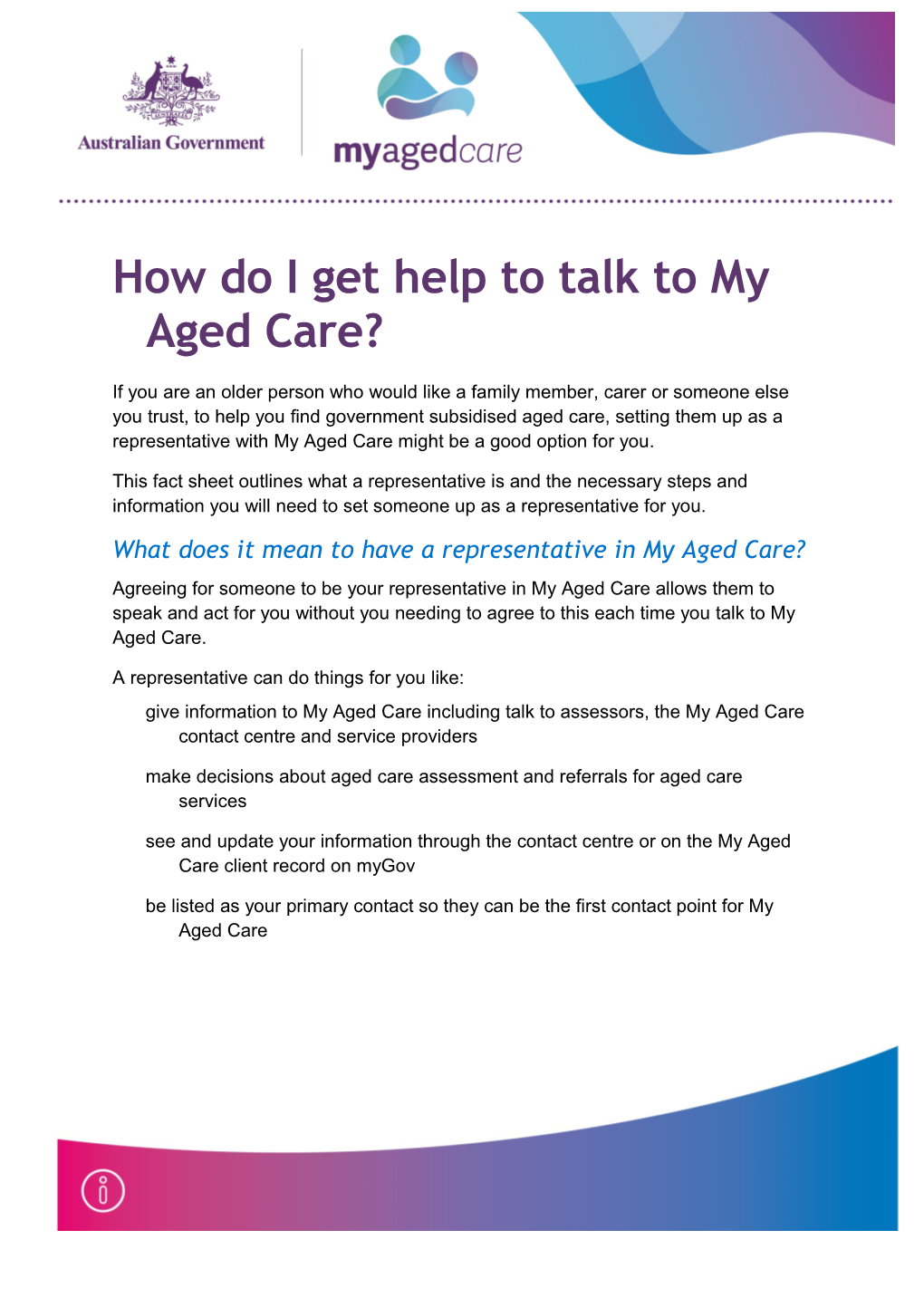 How Do I Get Help to Talk to My Aged Care?