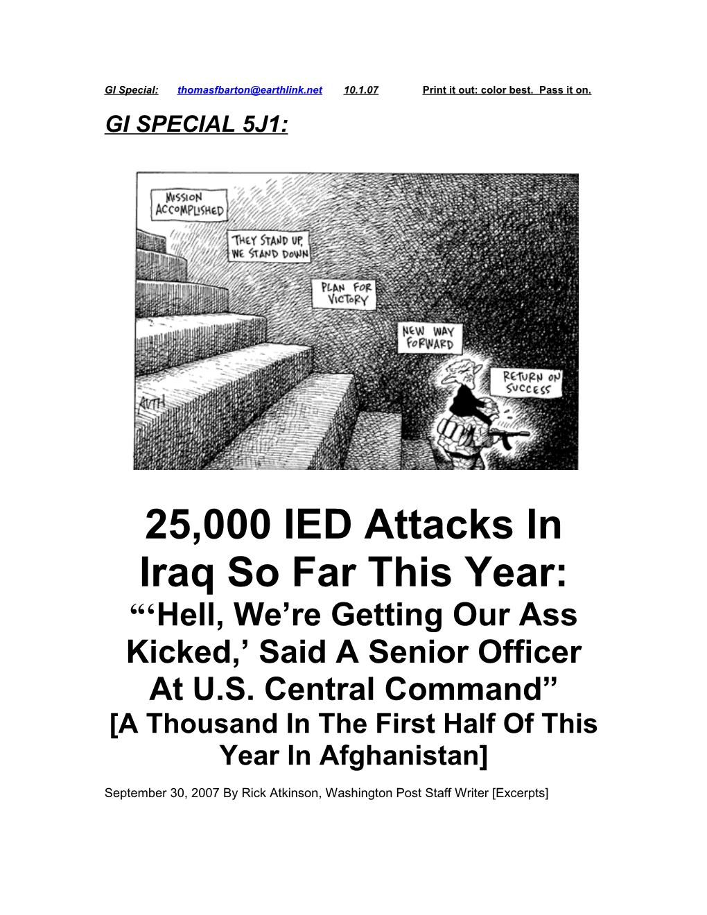 25,000 IED Attacks in Iraq So Far This Year