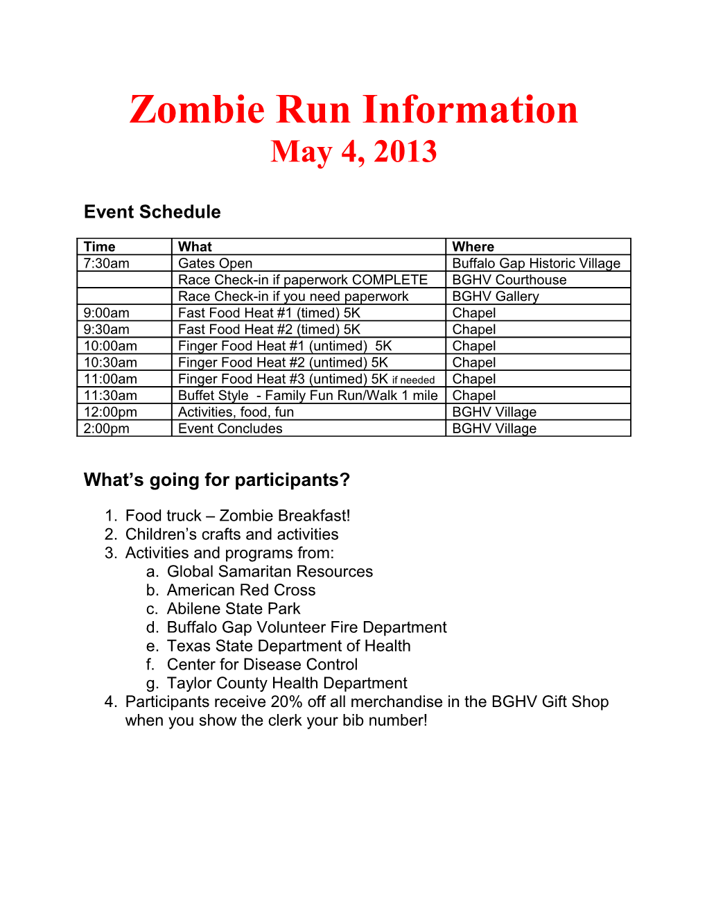 Zombie Run Information