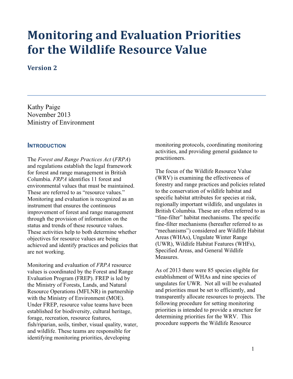 Ungulate Winter Range Effectiveness Monitoring