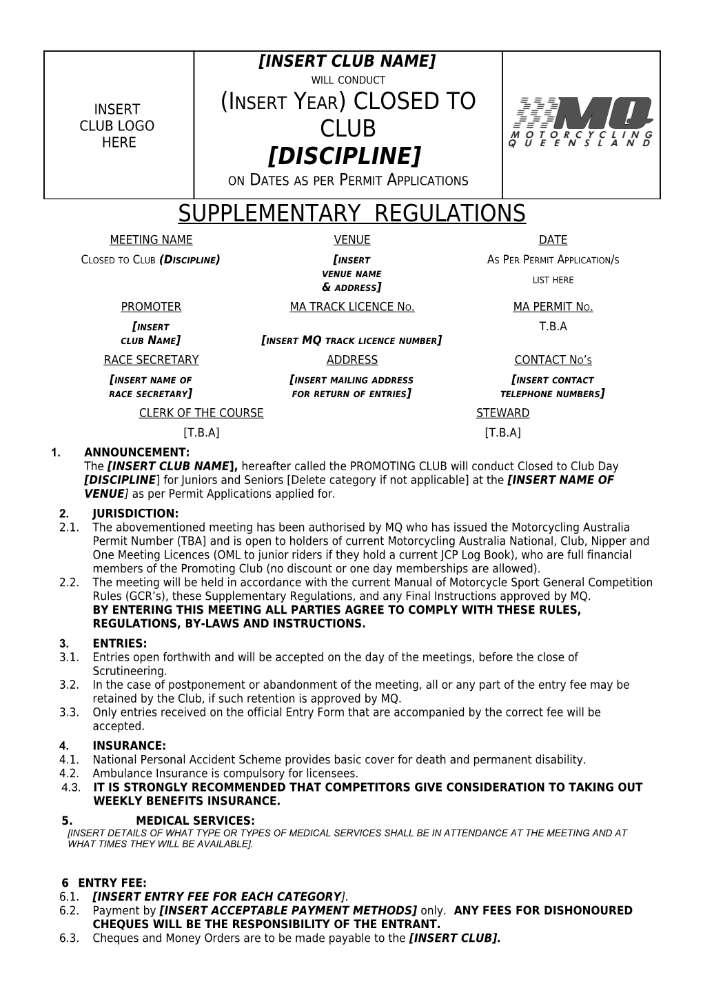 Supplementary Regulations s1