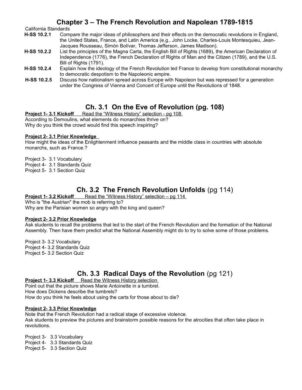 Chapter 3 the French Revolution and Napolean 1789-1815