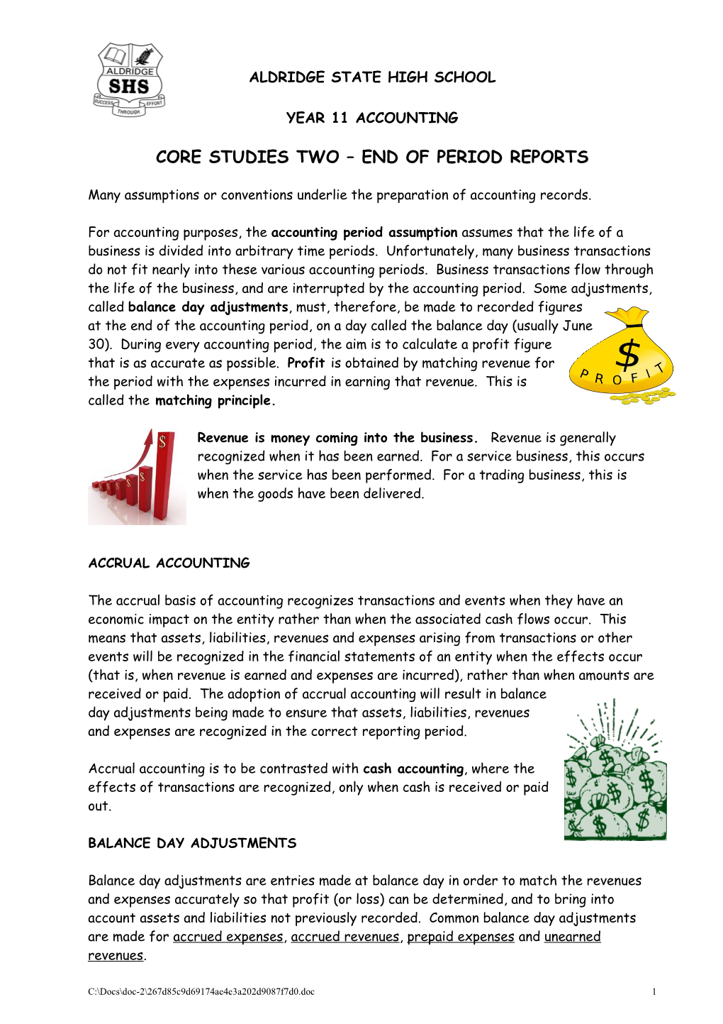 Year 11 Accounting Term 2 Unit Notes