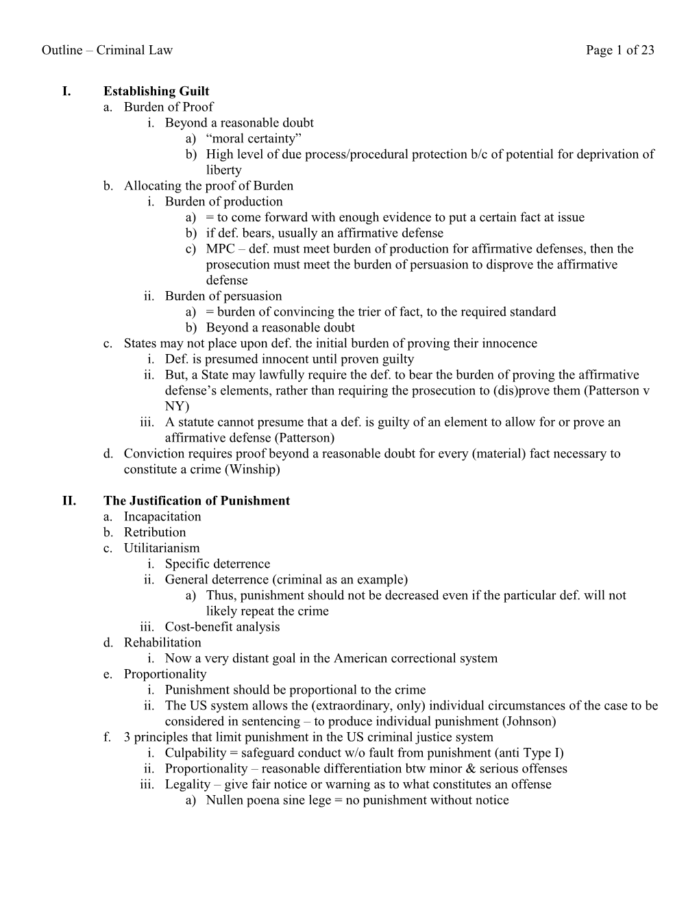 Criminal Law Outline s1